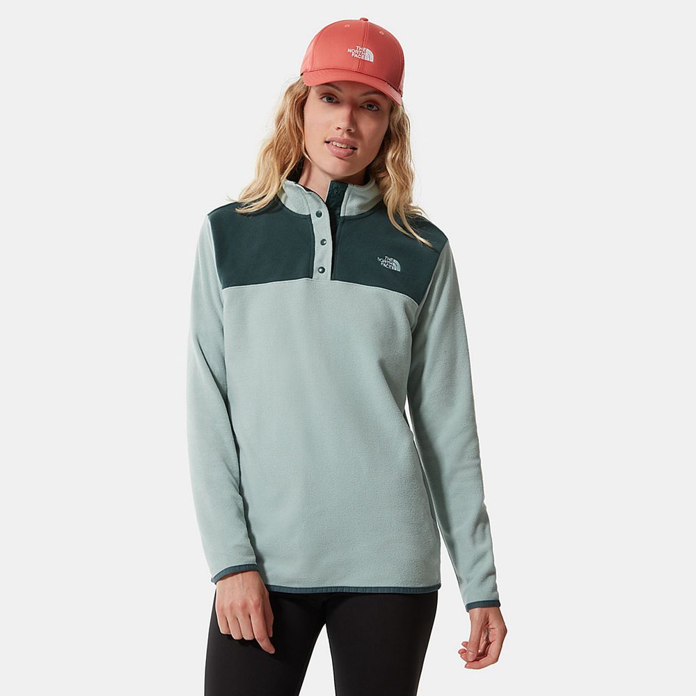 The North Face Fleece Womens Australia - The North Face Tka Glacier Snap-Neck Dark Green Hiking (BHO